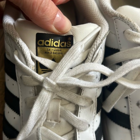 Adidas Superstar White and Black Sneakers - Picture 4 of 6